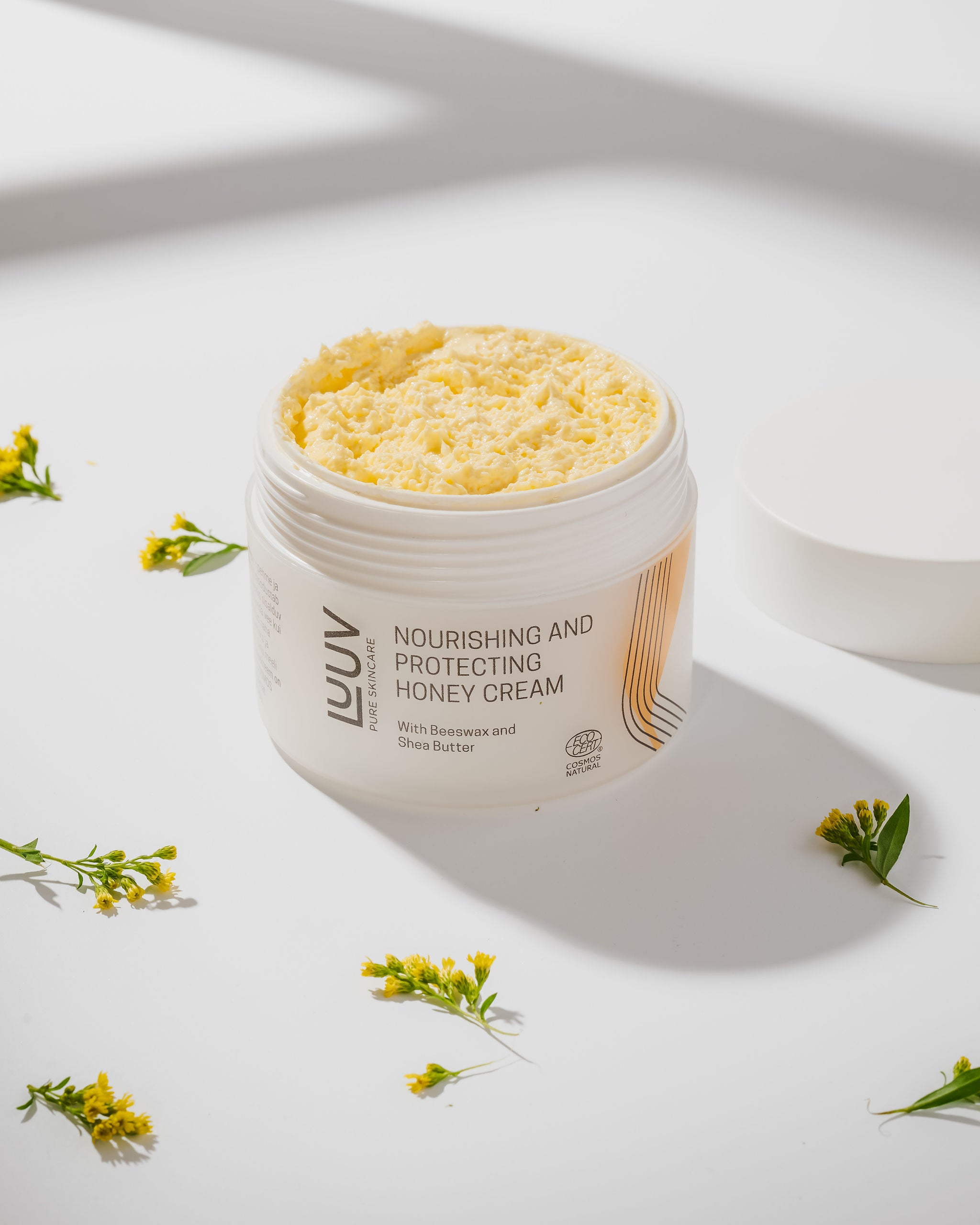 Honey body cream with beeswax and shea butter for dry skin
