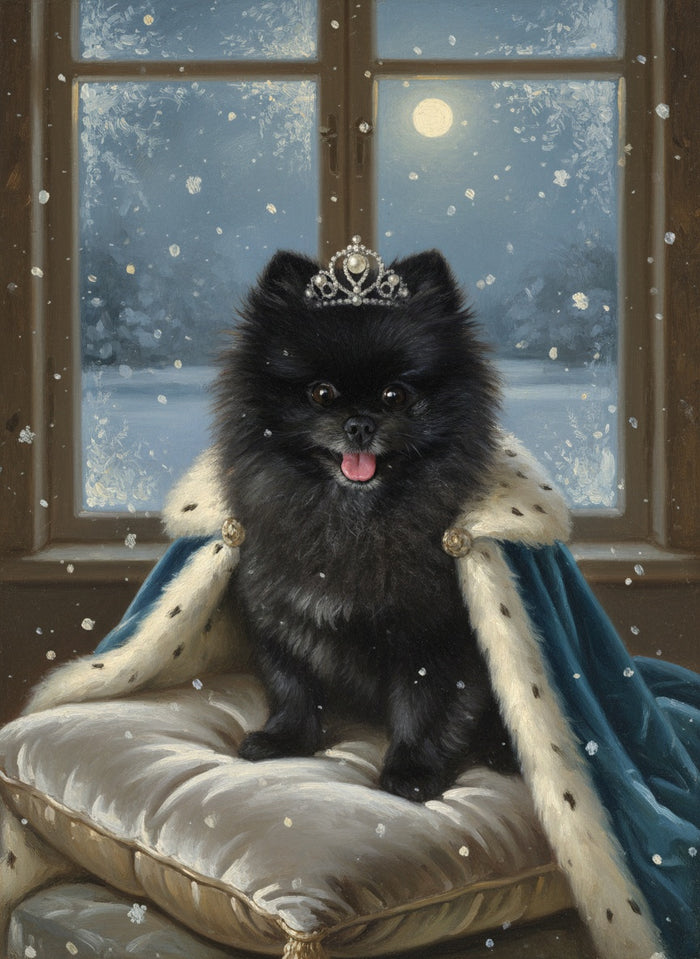 Pomeranian malet som Vinterdronningen